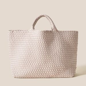 Naghedi Woven Cream Tote Bag